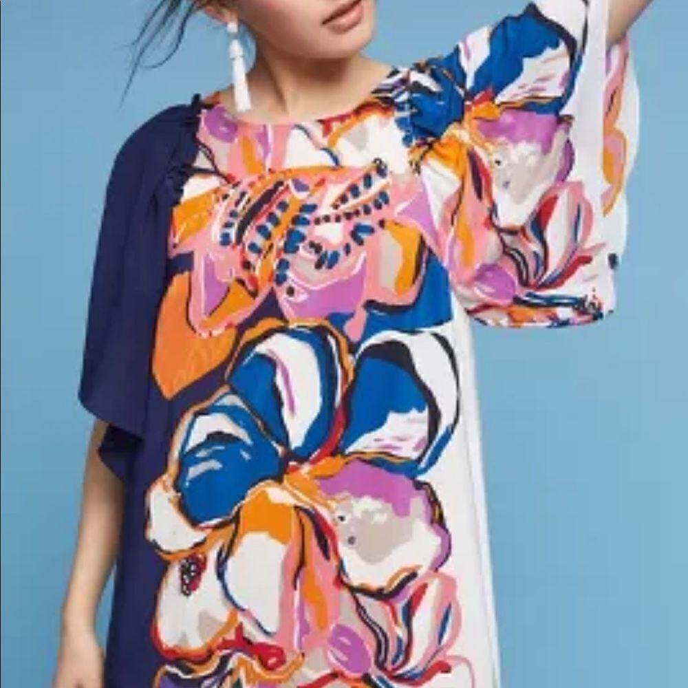 Anthropologie Maeve Vero Silk Tunic Dress Medium